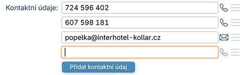 Přidat kontaktní údaj