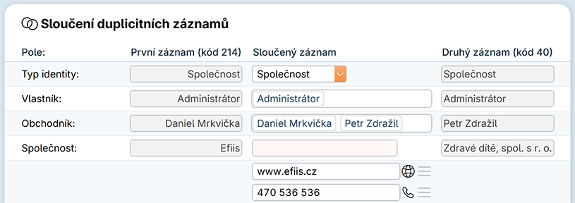 Sloučení duplicity