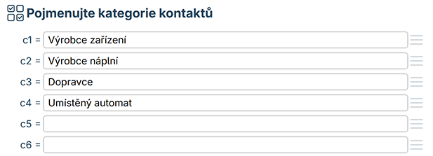 Přidání kategorie