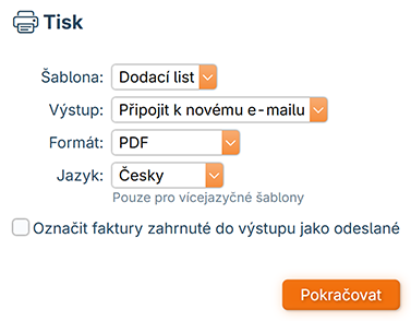 Tisk faktury