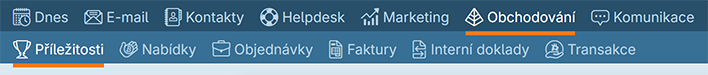 Záložky Obchodování