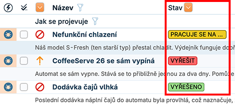 Ukázka stavových značek