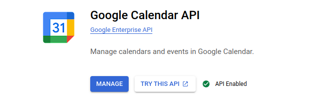 Povolené Calendar api